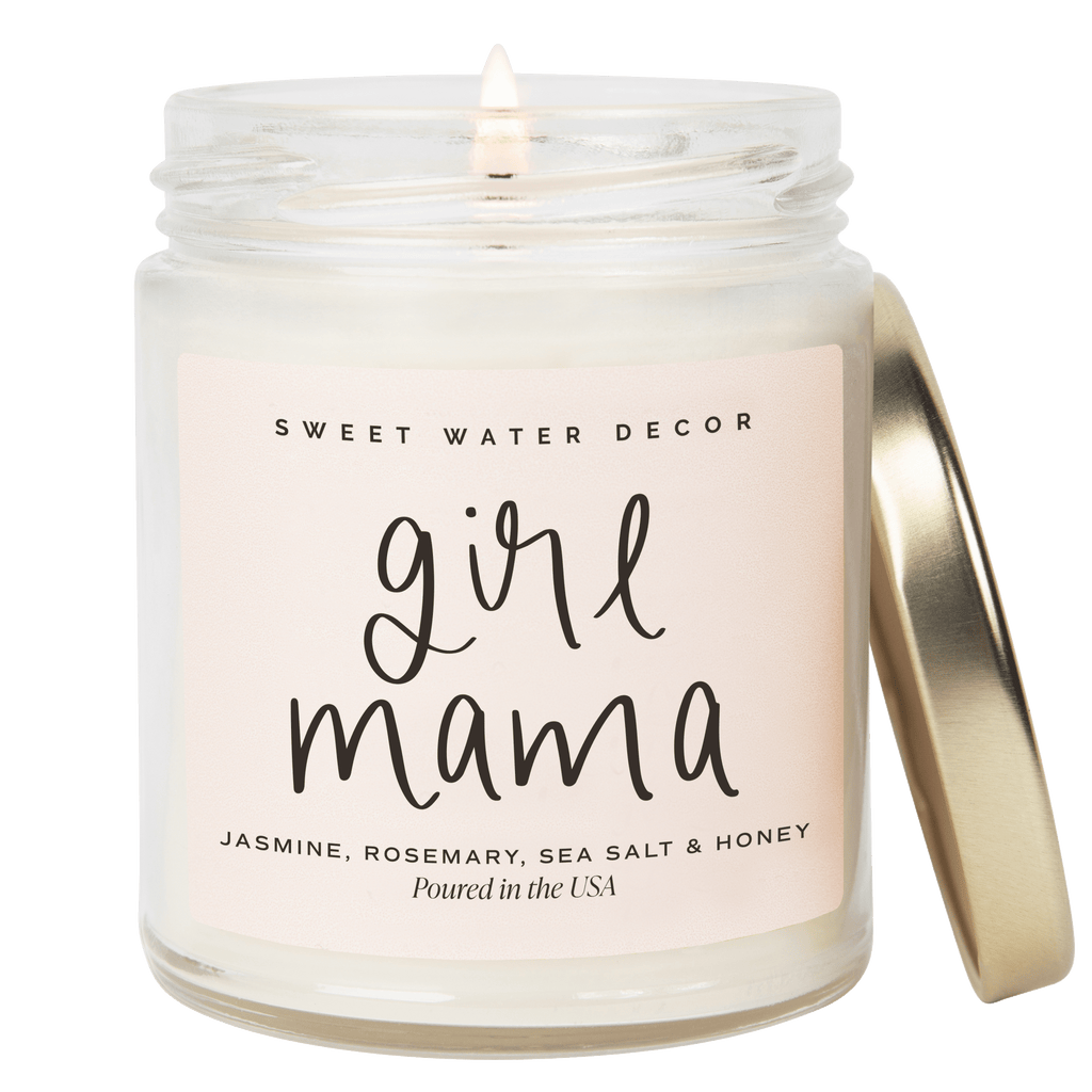 Girl Mama Soy Candle - Clear Jar - 9 oz (Wildflowers and Salt)