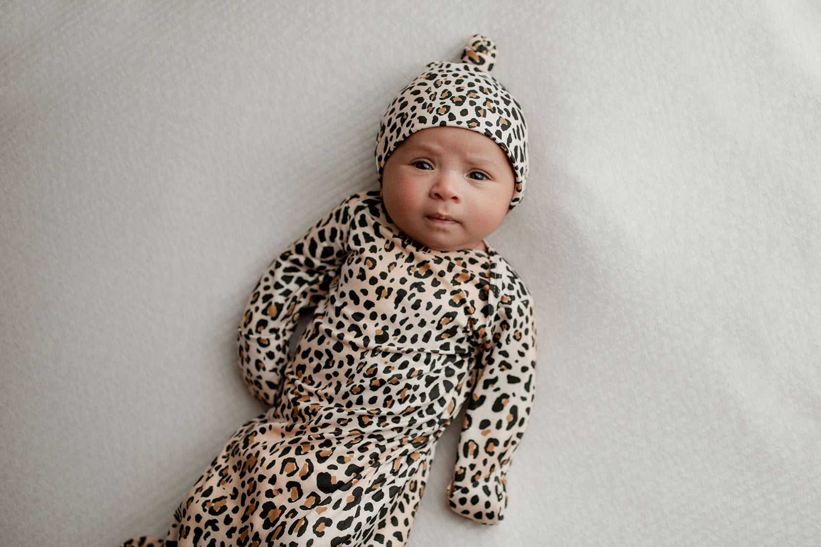 Leopard Knotted Newborn Baby Gown