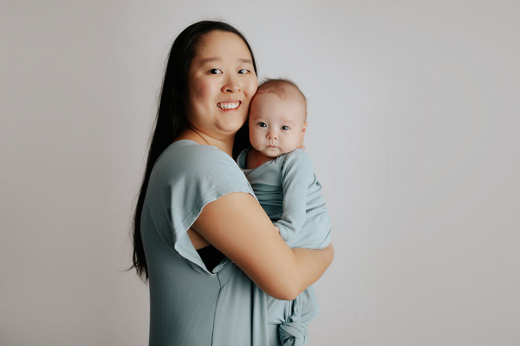 Ribbed Blue Bird Labor and Delivery Nursing Hospital Gown