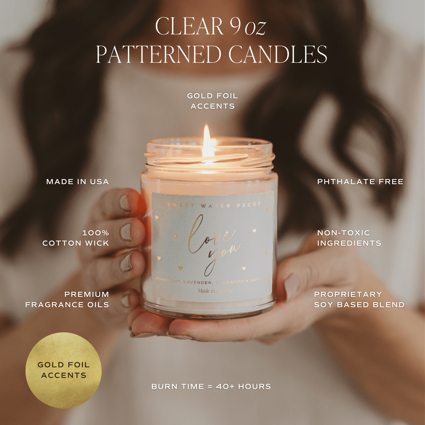 Be Still and Know Soy Candle - Clear Patterned Jar - 9 oz
