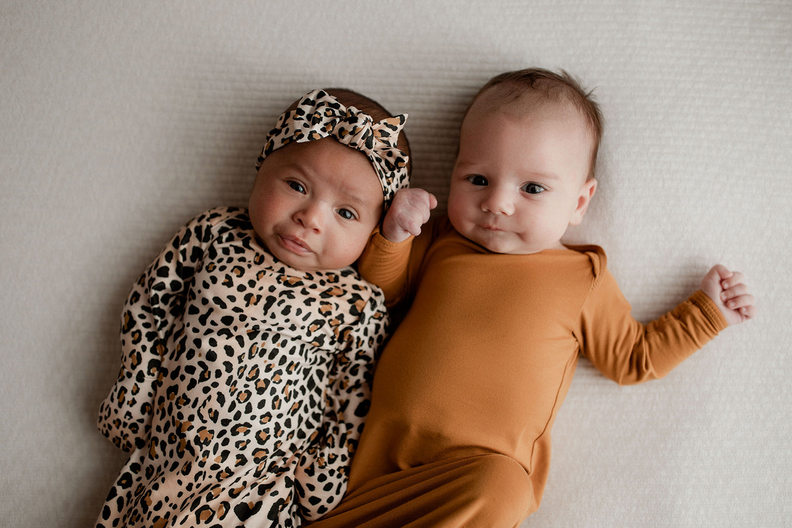 Leopard Knotted Newborn Baby Gown