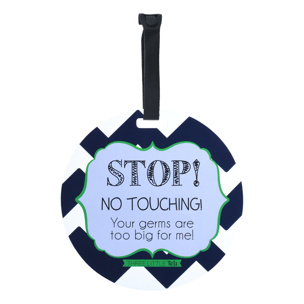 Stop No Touching Boy Car Seat Sign Tag